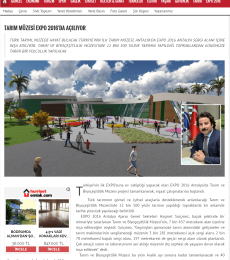 2015.06.30 Tarım Müzesi, EXPO 2016’da Ziyarete Açılıyor