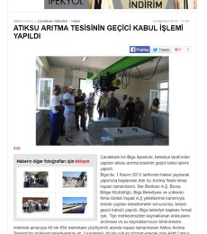 2014.08.23 Provisional Acceptance of the Wastewater Treatment Plant Completed
