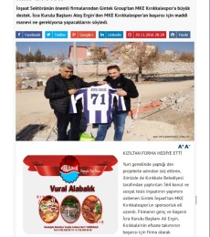 2016.11.29 Full Support from Gintek Construction to MKE Kırıkkalespor