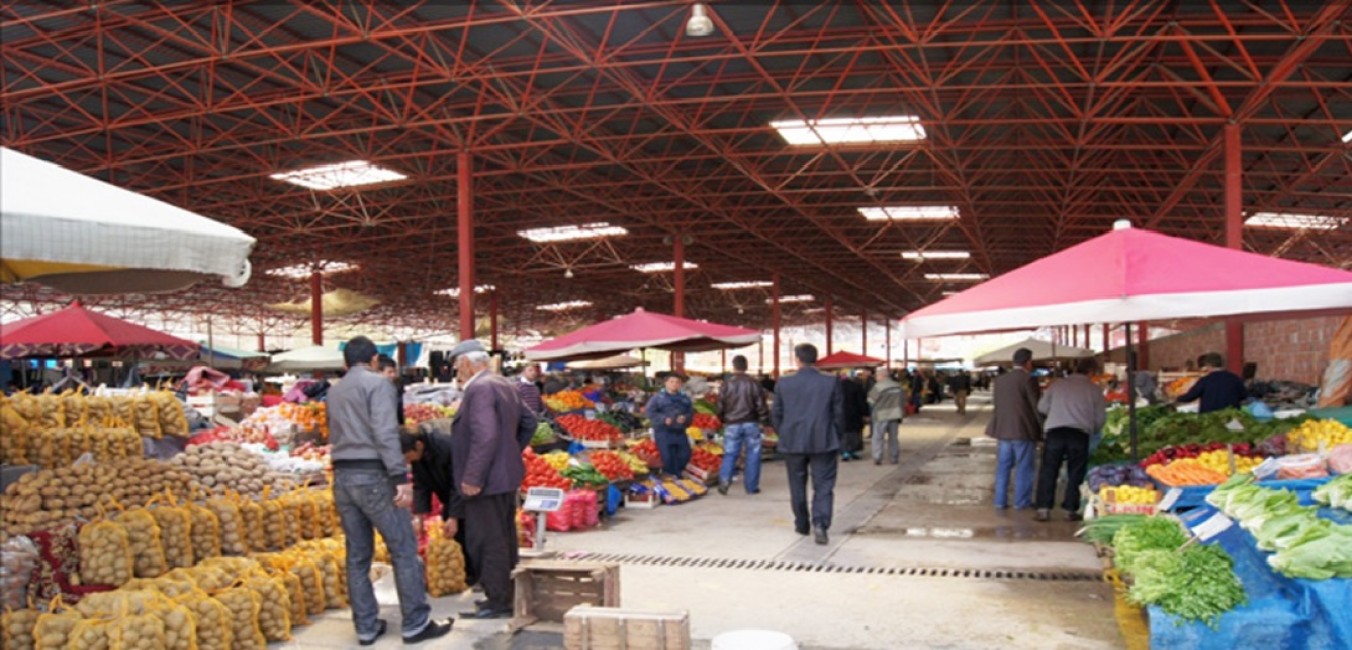 Construction of Çanakkale Biga Municipality Space Frame System Covered Marketplace